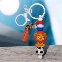 Voetbal Sleutelhanger Leeuw - Wit